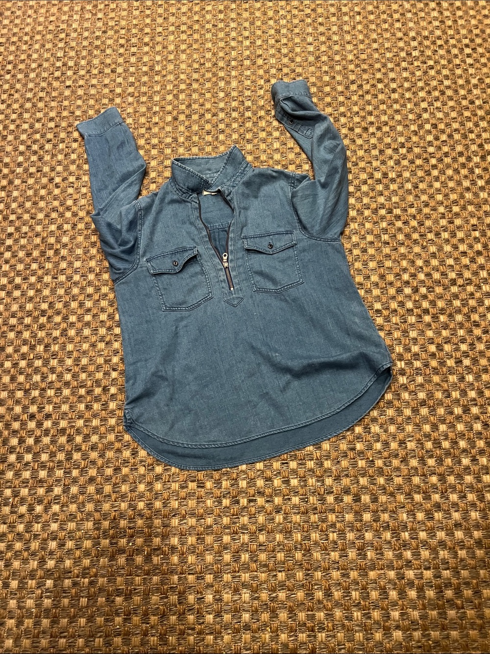 Madewell large  Half-Zip Shirt - Blue